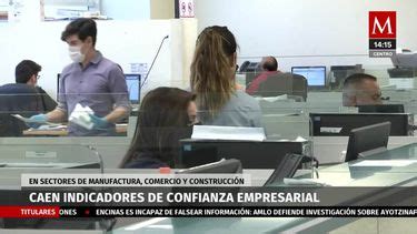 Confianza empresarial cae en manufacturas construcción y comercio