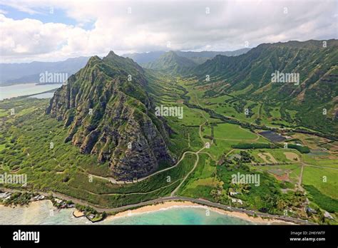 kaaawa valley  kualoa ranch oahu hawaii stock photo alamy