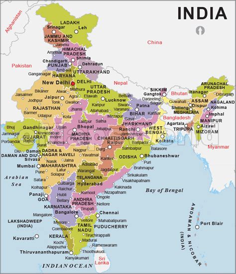 India Political Map Political Map Of India Political India Map India Map Political