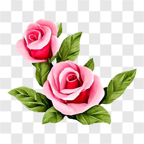 Descarga Hermosas Rosas Rosadas Con Hojas Verdes Png En L Nea