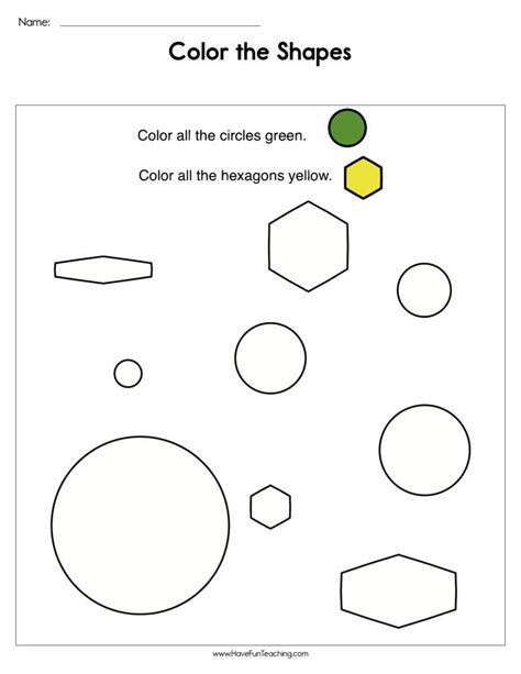 Color the Shapes Worksheet • Have Fun Teaching