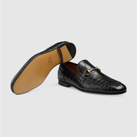 Uomo Gucci Mocassini Mocassino Gucci Jordaan Uomo In Coccodrillo Nero • Gloriajofashion