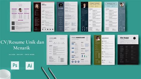 Desain Cv Resume Hari Yang Unik Dan Menarik Untuk Melamar Pekerjaan