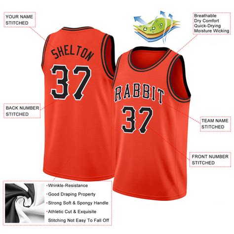 Custom Team White Basketball Black Orange Rib-Knit Jersey Discount ...