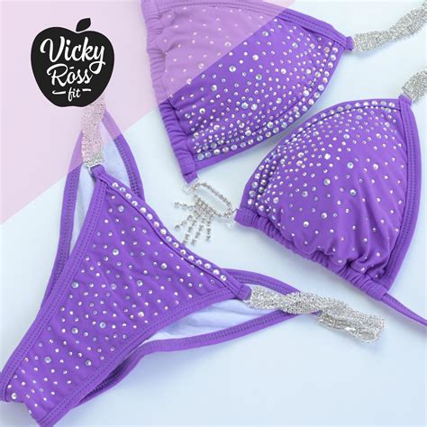 Purple Bikini Competition Suits For NPC IFBB By Vicky Ross Fit Etsy