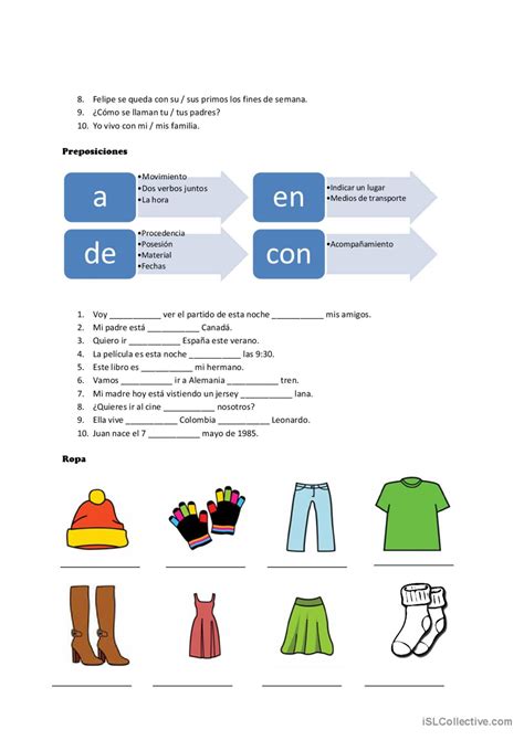 Presente De Indicativo Adjetivos P Espa Ol Ele Hojas De Trabajo Pdf