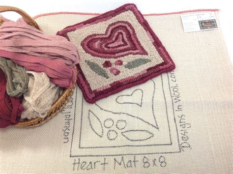 Rug Hooking Kit Heart Mat X K Diy Primitive Rug Hooking