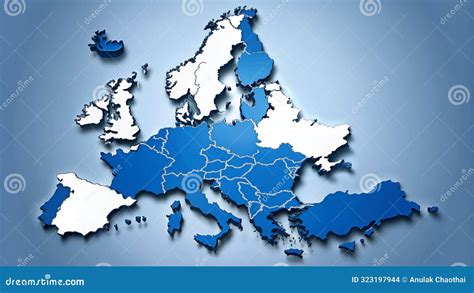 Map Of Europe Silhouette With Country Borders Isolate On White Vector