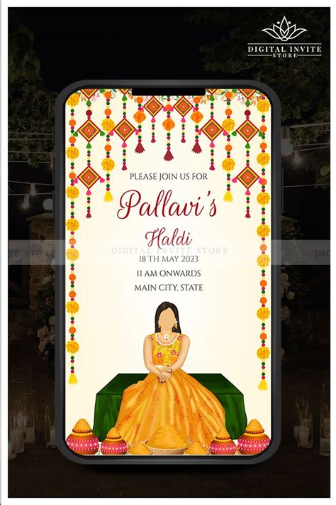 Buy Haldi Party Invite Cards Digital Haldi Save The Date Electronic