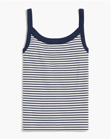 Factory: Slim Striped Strappy Ribbed Tank Top For Women