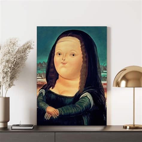 Fernando Botero's Cartoon Mona Lisa Canvas Printvintage - Etsy