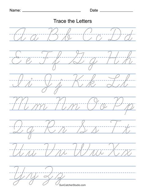 Printable Cursive Handwriting Worksheets Practice Letters Diy Worksheets Library