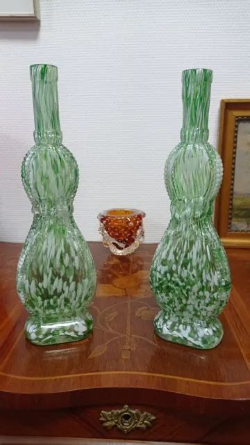 Bouteille Vase Clichy Verre Souffl Mouchet Ancienne Me Eur