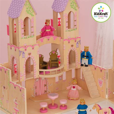 Kidkraft Princess Castle Wooden Dollhouse With 14 Pieces Ebay