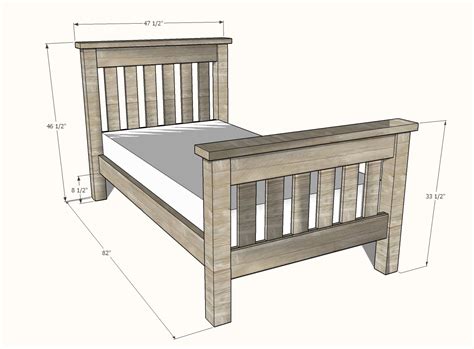 diy mission bed   plans twin size ana white