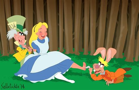 Alice Tickled By March Hare And The Hatter By Solletickle On Deviantart