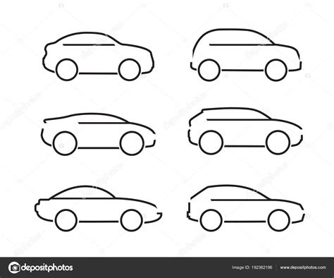 Conjunto de iconos de coches negros Ilustración vector de stock