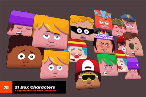 Box Toon Characters Pack - Humans | 2D Characters | Unity Asset Store