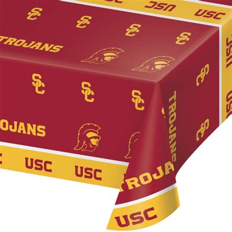 Usc Trojans Plastic Tablecloth Party At Lewis Elegant Party Supplies