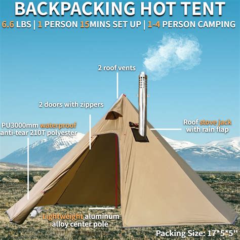 M Hot Tent With Titanium Tent Stove Backpacking
