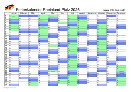 Schulferien Kalender Rheinland Pfalz Rp Mit Feiertagen Und Ferien