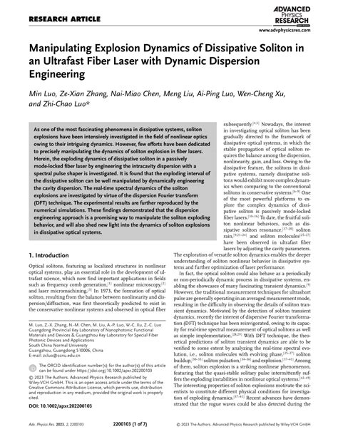 PDF Manipulating Explosion Dynamics Of Dissipative Soliton In An