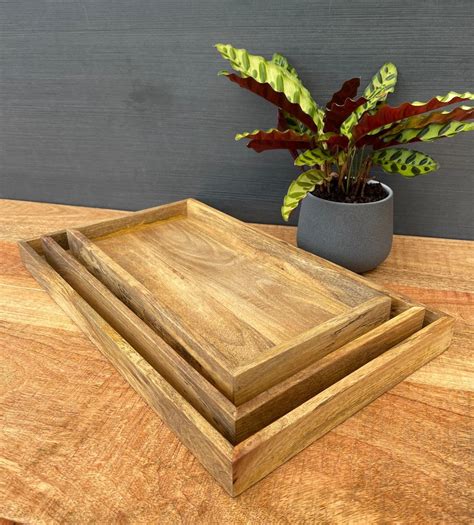 Mango Wood Tray Straight Sides