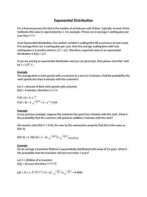 Exponential Distribution | PDF