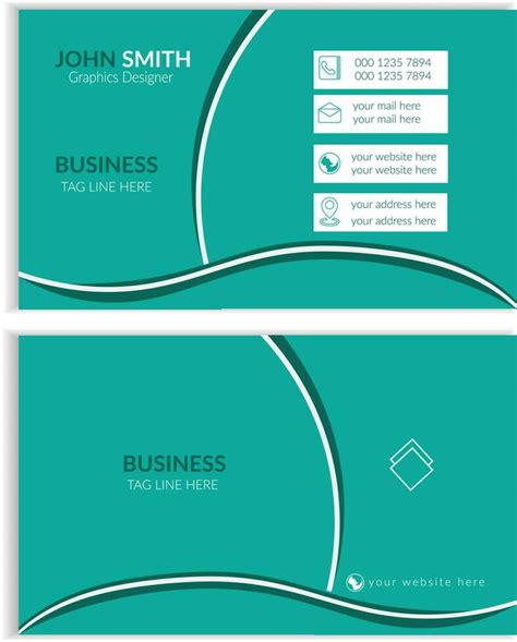 Green business card design 23292358 Vector Art at Vecteezy