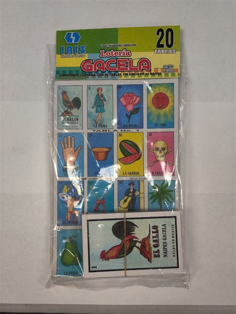 Loteria Card Game Naipes Gacela Mexican Bingo Set Of Boards And Card