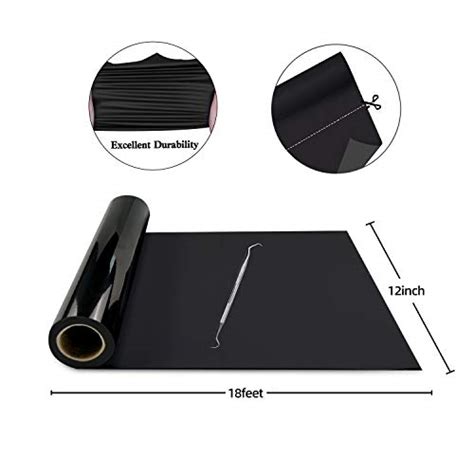 YRYM Heat Transfer Vinyl Black HTV Vinyl Roll 12 X 18ft Black Iron