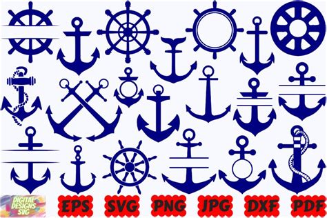 Anchor Svg Nautical Svg Marine Svg Wheel Svgocean Svg