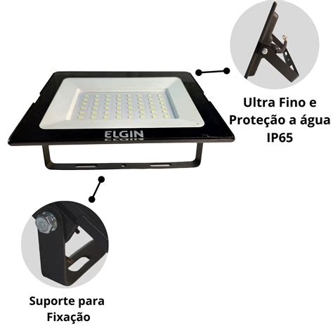 Refletor Projetor Led 50w 6500k Bivolt Branco Frio Holofote NTV