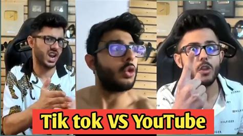 Carry Minati Tik Tok Funny😝 Video Tiktok Vs Youtube Carry Video Carry Minati Rosating Video