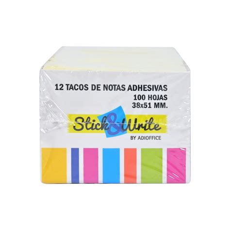 Nota Adhesiva Stick Write Hojas X Mm Caja De Unidades