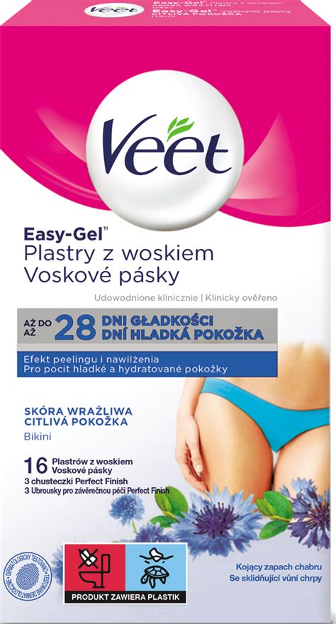 VEET easy gel plastry z woskiem do depilacji bikini skóra wrażliwa