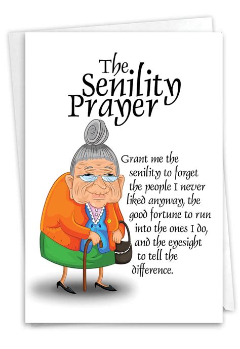 Hysterical Birthday Greeting Card With 5 X 7 Inch Envelope 1 Card Bday Senility Prayer