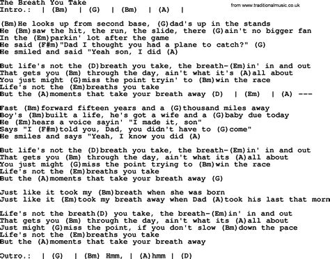 The Breath You Take By George Strait Lyrics And Chords