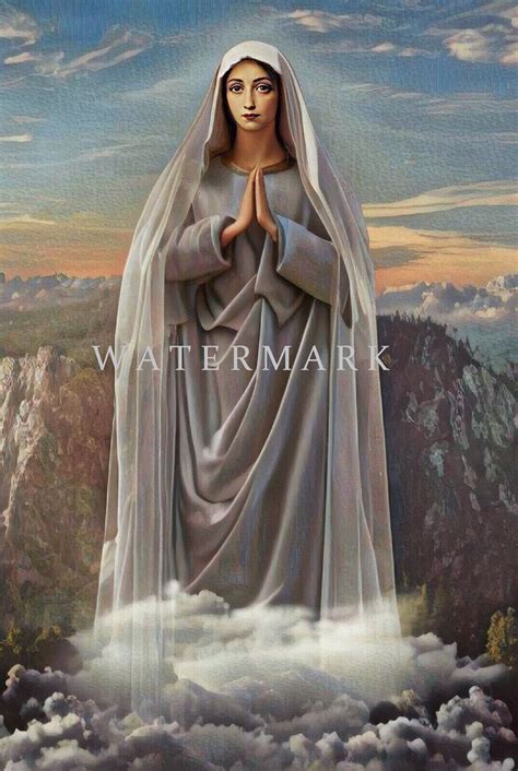 Mary Queen of Peace the Most Blessed Virgin Mary Custom Digital Oil ...