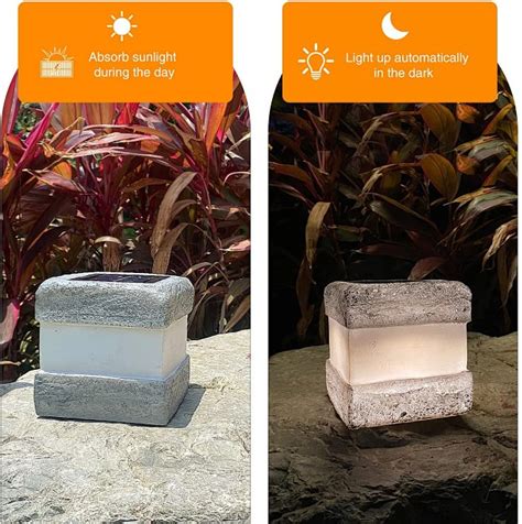 2 Pack Solar Rock Lights Outdoor Solar Landscape Garden Ground Lantern