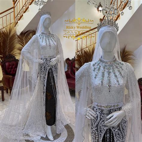 Jual Kebaya Pengantin Akad Ekor Kebaya Pengantin Akad Putih Kebaya