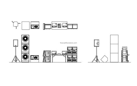 Pa System All 2d Views Autocad Block Free Cad Floor Plans