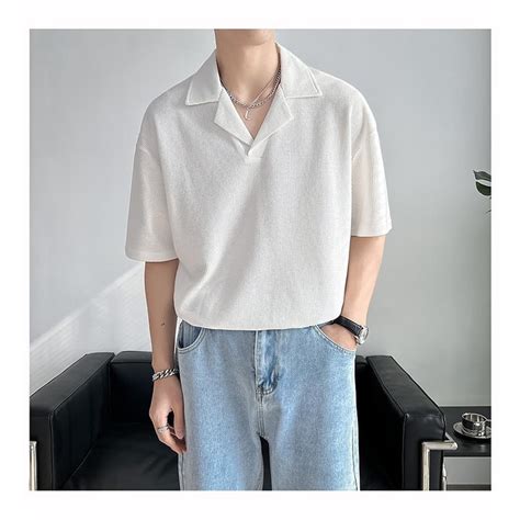 Korean Oversized Polo Shirt For Men Colors Size M To Xl Shopee