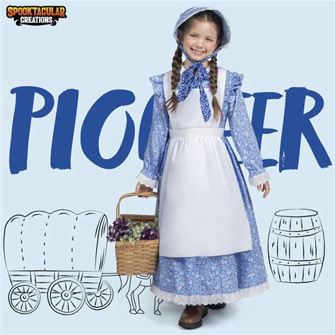 Pioneer Girl Costume Colonial Dress Costume For Girls Spooktacular