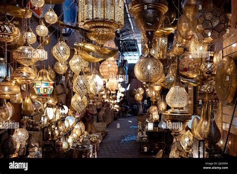 Lighting Lantern And Lamp Hanging In The Market At Marrakech Morocco