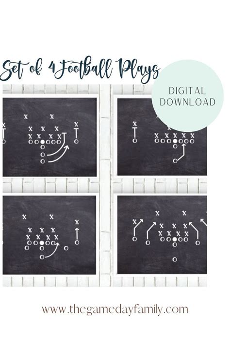 PRINTABLE Football Plays: Set of 4, *Digital Download* | Football ...