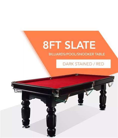 8ft Slate Pool Table Red Felt With Solid Timber Dma Online Pool