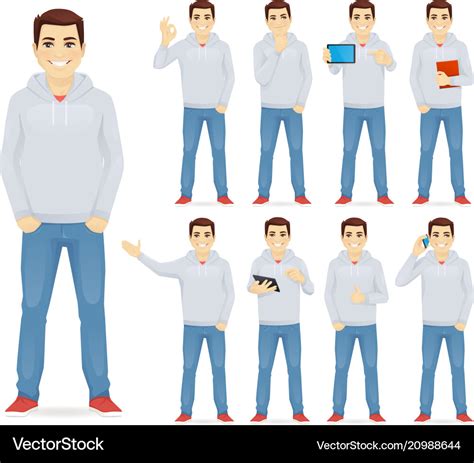 Man In Casual Outfit Set Royalty Free Vector Image