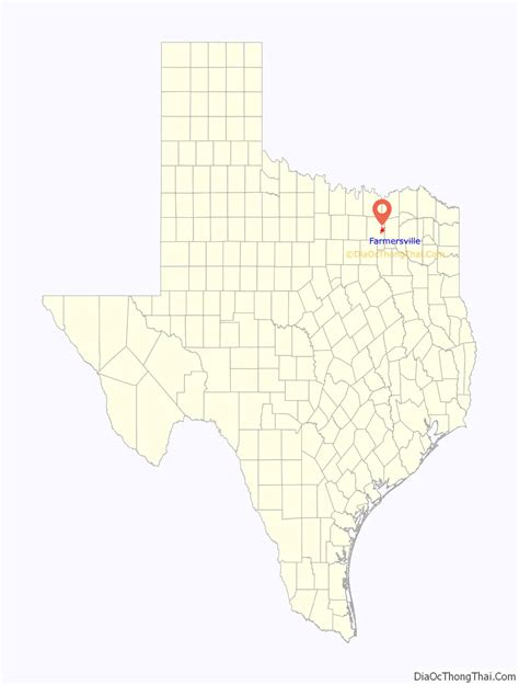 Map of Farmersville city, Texas - Thong Thai Real