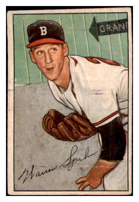 Bowman Warren Spahn Braves Vg Ex Set Break Kycards